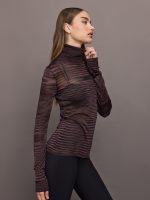 Roll Neck Sweater - Purple and Brown Space Dyed - Image 3
