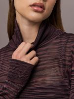 Roll Neck Sweater - Purple and Brown Space Dyed - Image 4