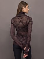 Roll Neck Sweater - Purple and Brown Space Dyed - Image 6
