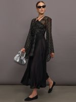 Top - Black Tone on Tone Chevron Raschel w/Lurex - Image 8