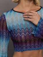 Long Sleeve Top - Multi Blue - Image 6