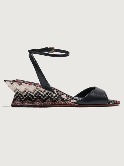 Sicilia Leather - Black Leather/ Raschel Wave