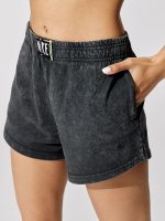 Sportswear High Rise Wash Short - Black-Black - Image 6