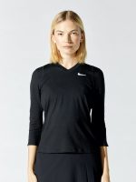 NikeCourt Dri-FIT UV Victory 3/4-Sleeve Tennis Top - Black