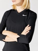 NikeCourt Dri-FIT UV Victory 3/4-Sleeve Tennis Top - Black - Image 4