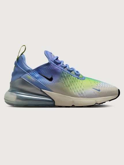 Multicolored sneaker with gradient design on a white background