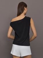 Drop Shoulder top - Black - Image 3
