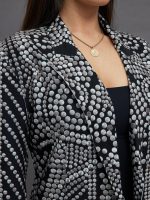 SINGLE BREASTED STRAIGHT FIT JACKET - STUDS - Image 5