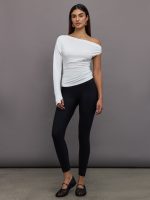 NK Sleeve Drop Shoulder Side Drape Top - Snow White - Image 8