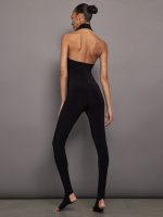 HALTER TURTLE CATSUIT WITH FOOTIE - BLACK - Image 4