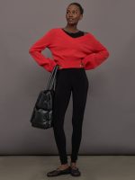Sleeveless X Catsuit W/ Footie - Black - Image 6