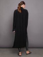 HI Low Oversized Boyfriend NK Shirt with Collar St - Black - Image 4