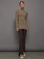Slim Fit Long Sleeve Turtle Top - BB Leopard - Image 7