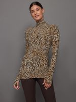 Slim Fit Long Sleeve Turtle Top - BB Leopard - Image 8