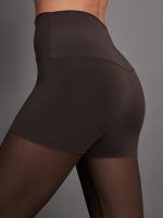 Legging W/ Mesh Bottom Footsie - Chocolate/Chocolate Mesh - Image 5