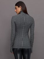 Slim Fit Long Sleeve Turtle Top Short - Black - Image 5