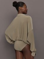 Super Oversized Boyfriend NK Shirt Bodysuit - Elm - Image 5