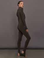 Long Sleeve Slim Fit Turtle Catsuit W/Footie - Bark - Image 4