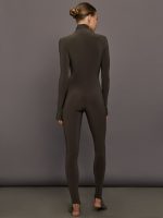 Long Sleeve Slim Fit Turtle Catsuit W/Footie - Bark - Image 5