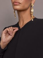 Long Sleeve Shoulder Pad V Neck Zip Front Jacket - Black - Image 7