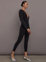 Dolman V-Neck Catsuit - Black - Image 5