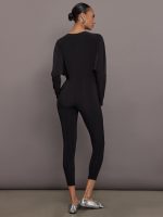 Dolman V-Neck Catsuit - Black - Image 4