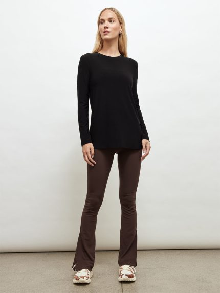 Long Sleeve Crew Top - Black