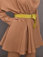 Super Oversized BF NK Shirt Flared Mini Dress - Cappuccino - Image 6