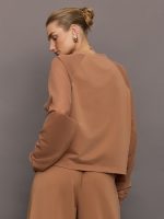 Oversized Raglan Sleeve Top W/ Mesh - Cappuccino - Image 6