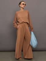 Oversized Raglan Sleeve Top W/ Mesh - Cappuccino - Image 4
