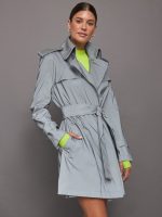 DOUBLE BREASTED TRENCH MINI - GREY - Image 3