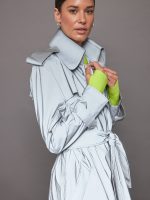 DOUBLE BREASTED TRENCH MINI - GREY - Image 7