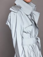 DOUBLE BREASTED TRENCH MINI - GREY - Image 8