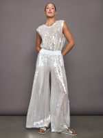 Sleeveless Boyfriend Crewneck Top - Clear/ White - Image 3