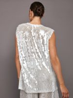 Sleeveless Boyfriend Crewneck Top - Clear/ White - Image 5