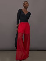 Boyfriend Elephant Sweatpant W/ Mesh - Tiger Red - Image 3