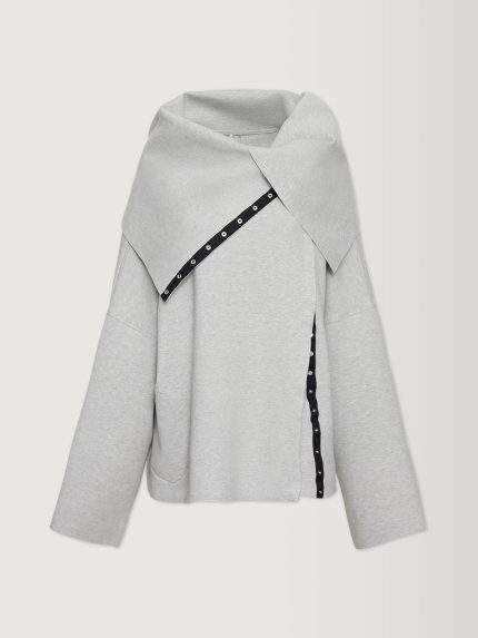 Oversized Side Snap Jacket - Heather Grey