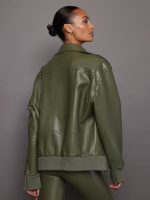 Oversized Moto Jacket - Military - Image 4