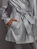 Double Breasted Trench Mini - Silver - Image 7
