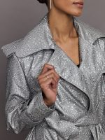 Double Breasted Trench Mini - Silver - Image 6