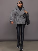 Hooded Sleeping Bag Coat Short - Large Houndstooth - Image 3