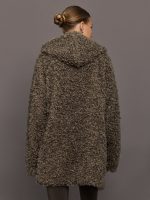 Oversized Raglan Sleeve Zip Front Hooded Jacket - Bark - Image 6