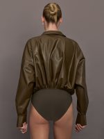 Super Oversized Boyfriend NK Shirt Bodysuit - Bark - Image 5