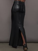 Straight Jean Skirt to Floor - Black - Image 3
