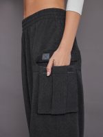 Oversized Boyfriend Cargo Sweatpant - Dark Heather Grey - Image 7