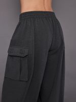 Oversized Boyfriend Cargo Sweatpant - Dark Heather Grey - Image 4