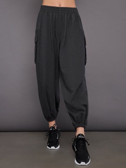 Oversized Boyfriend Cargo Sweatpant - Dark Heather Grey