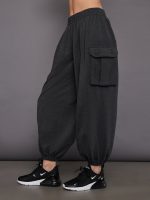 Oversized Boyfriend Cargo Sweatpant - Dark Heather Grey - Image 6