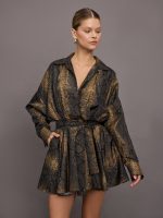 Super Oversized BF NK Shirt Flared Mini Dress - Python