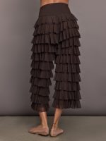 Wide Leg Ruffle Pant - Espresso - Image 5